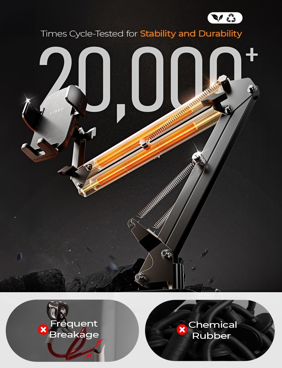 LISEN Gooseneck Phone Holder for Desk Bed [3rd Upgrade] Cell Phone Stand for Desk Bed Accessories