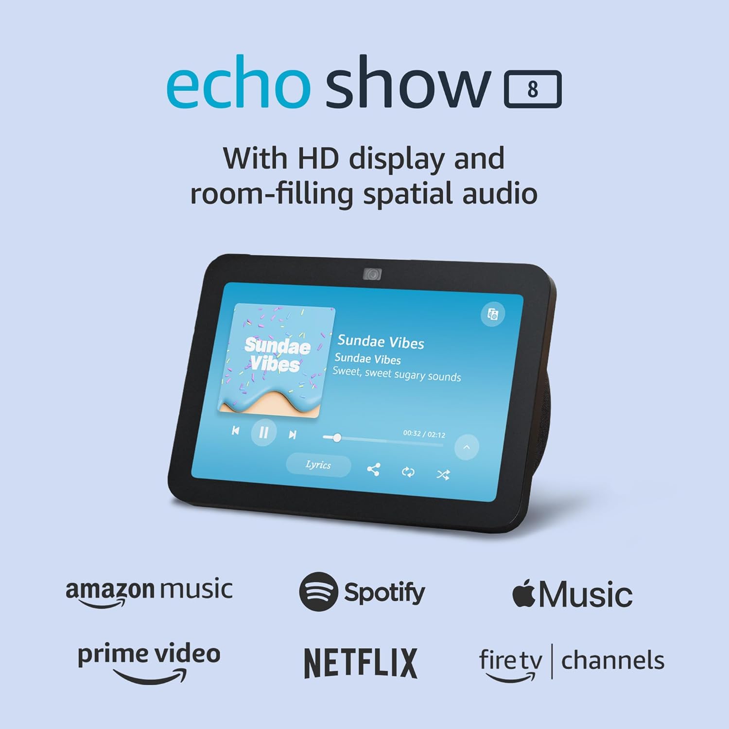 Amazon Echo Show 8, With Spatial Audio, Smart Home Hub, ideal for open living spaces