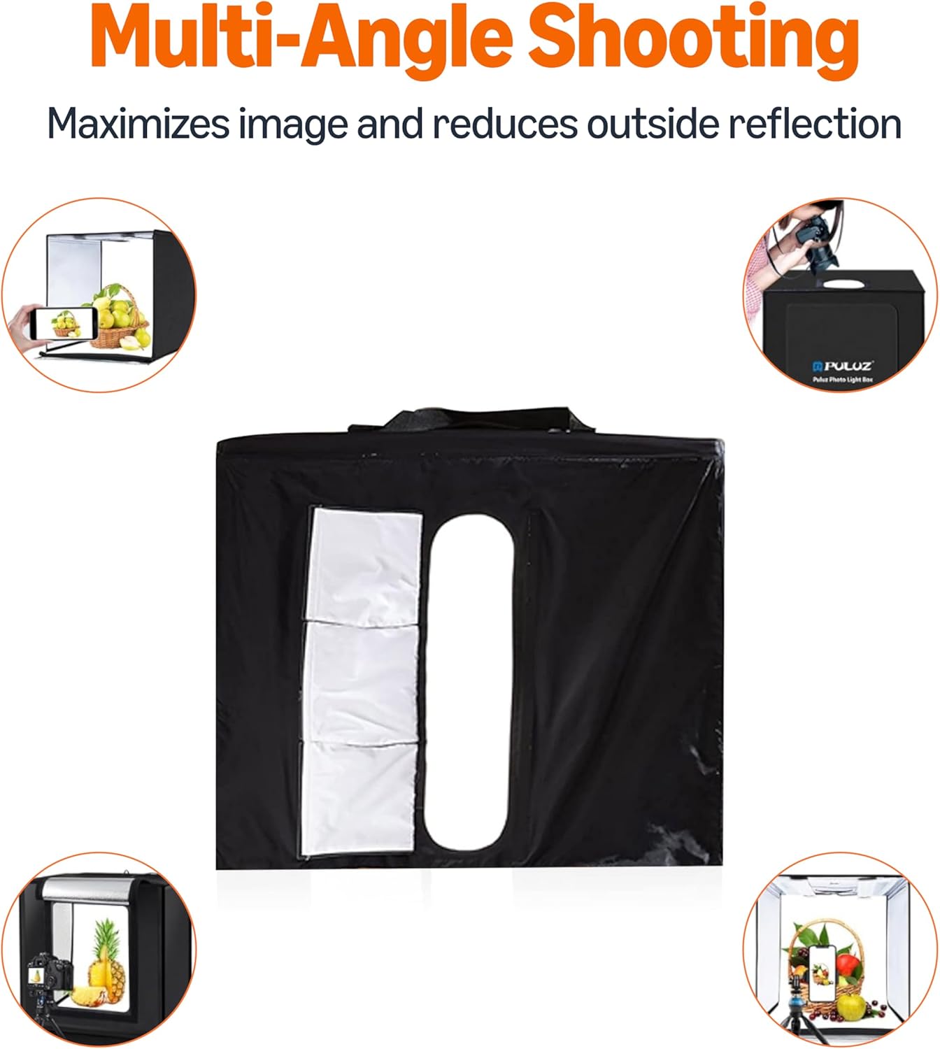 Portable LED Photo Studio Light Box (25x30x25 Inches) – Large Foldable Photography Tent, Black